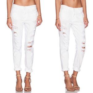 CURRENT/ELLIOT The Fling Jeans in Tattered White - Size 26